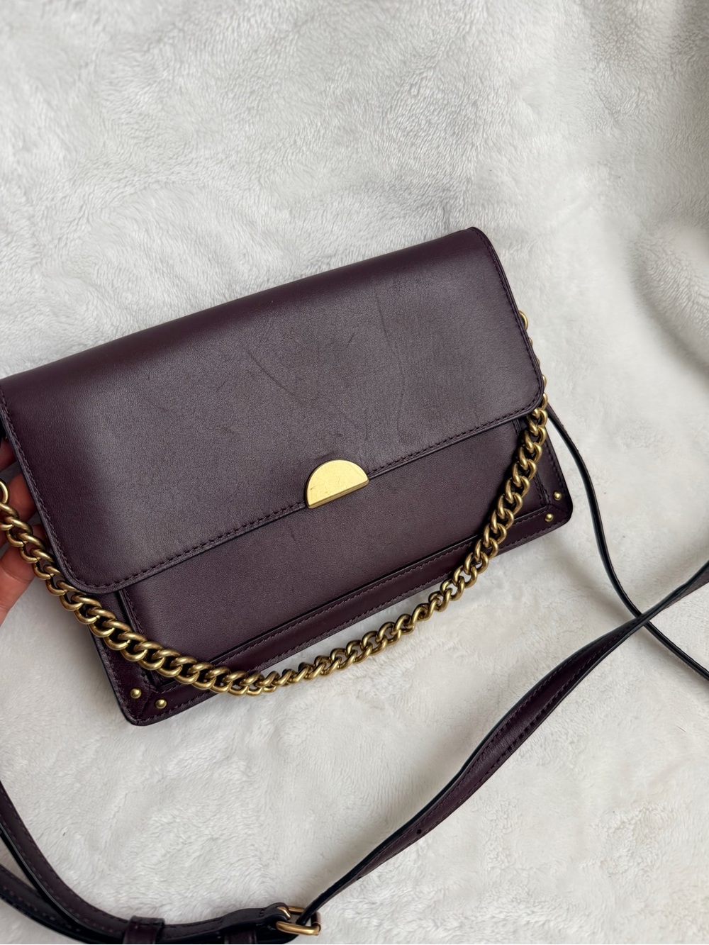 Coach Oxblood Dreamer Leather Crossbody Clutch with Two Detachable Straps